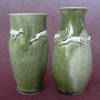 GREEN 7 INCH VASES